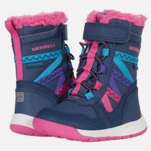 Merrell Snow Crush JR. 2 Leather Faux Fur Waterproof Winter Boots Kids Size 4M